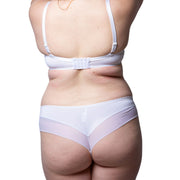 amour shorts white model back view - the luxe nude